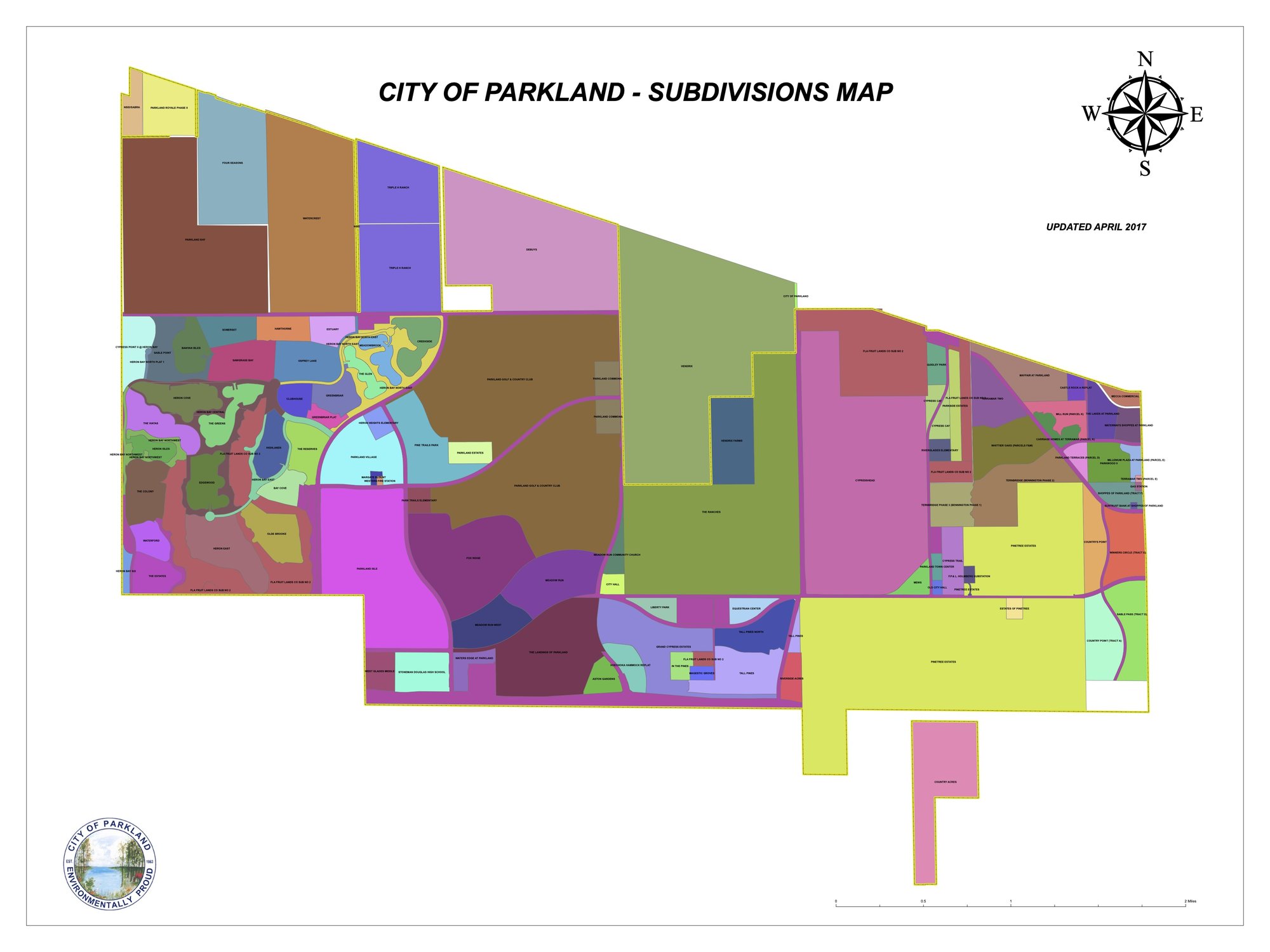Parkland Subdivisions Map